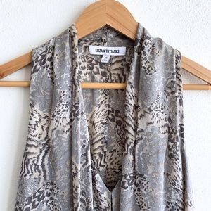 Elizabeth & James print silk blouse sz XS
